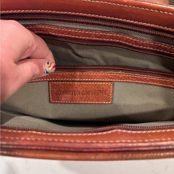 Johnston & Murphy Brown Leather Men's computer case - Picture 5 of 9